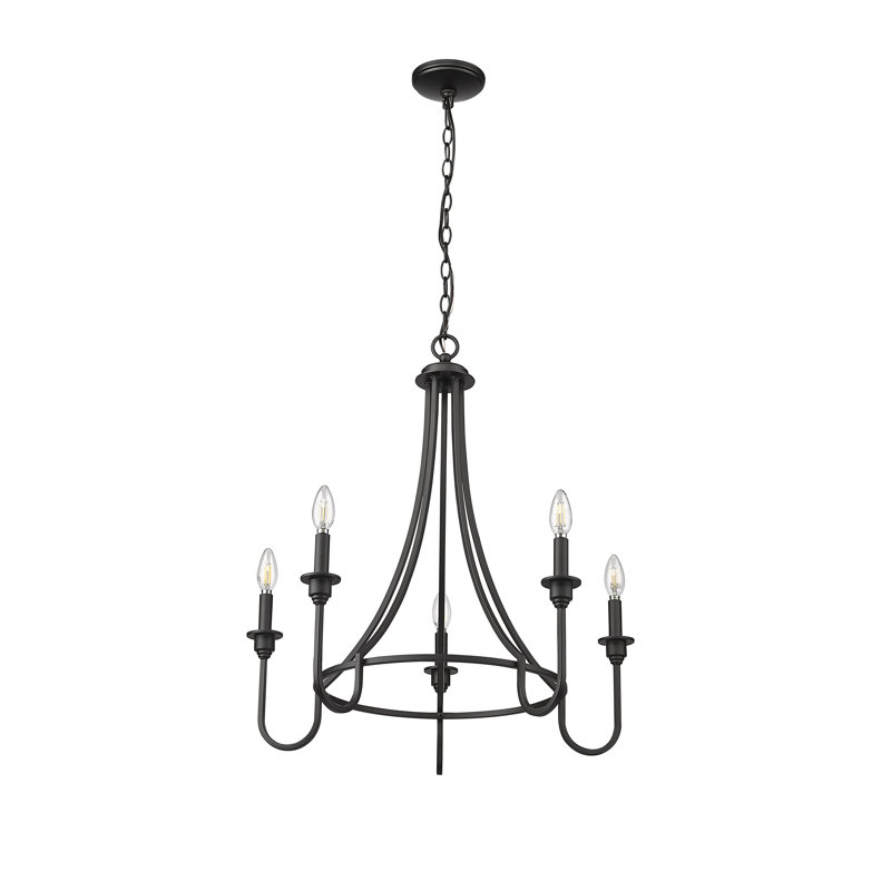 Lustre à 5 lumières Artemis, Noir mat