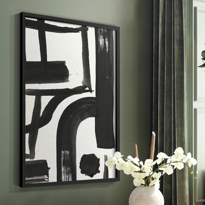 Inkwell Intersect I Framed Print - Solid Wood