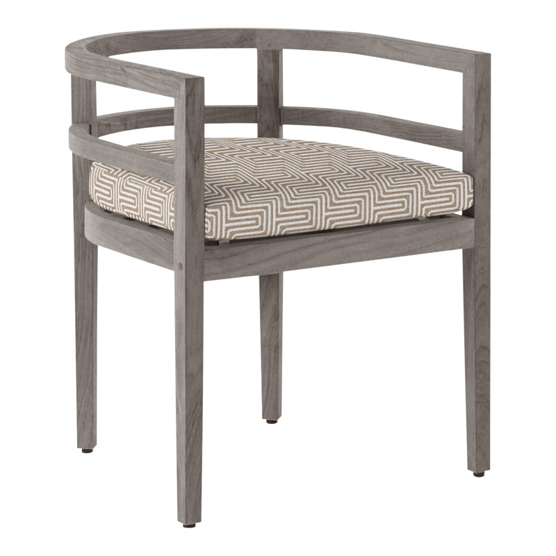 Chaise avec accoudoirs d'extérieur en teck Santa Barbara, Teck huître, Pas de soudure, Perigold ‑ lin Posh