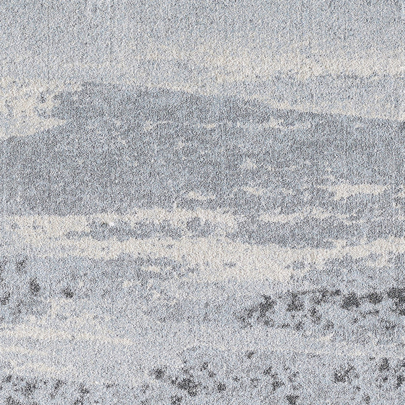 Tapis bleu et gris à motif abstrait Dhurrie 3 pi x 5 pi