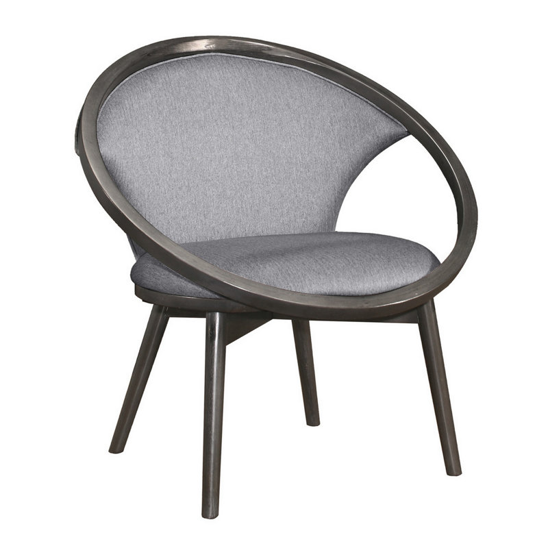 Fauteuil Papasan de 26,5 po de large Lara, Tweed gris