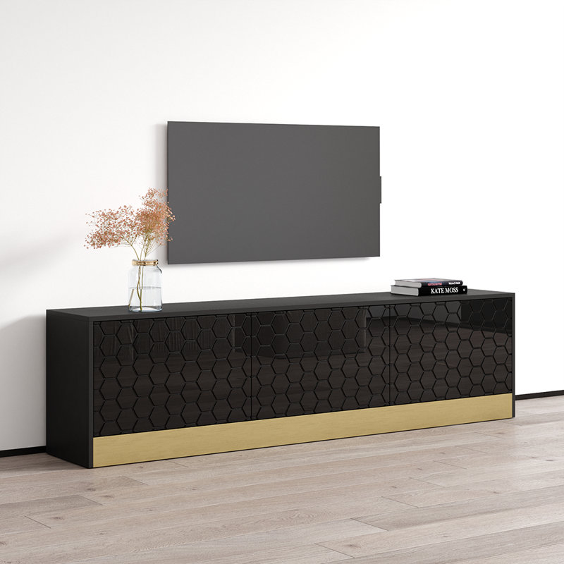 Camdin Modern TV Stand for TVs up to 85", Black