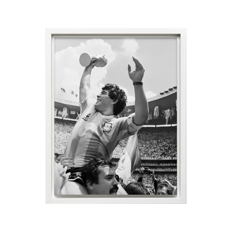 Photographie de football Diego, 12"H x 16"W, Canvas, White Framed