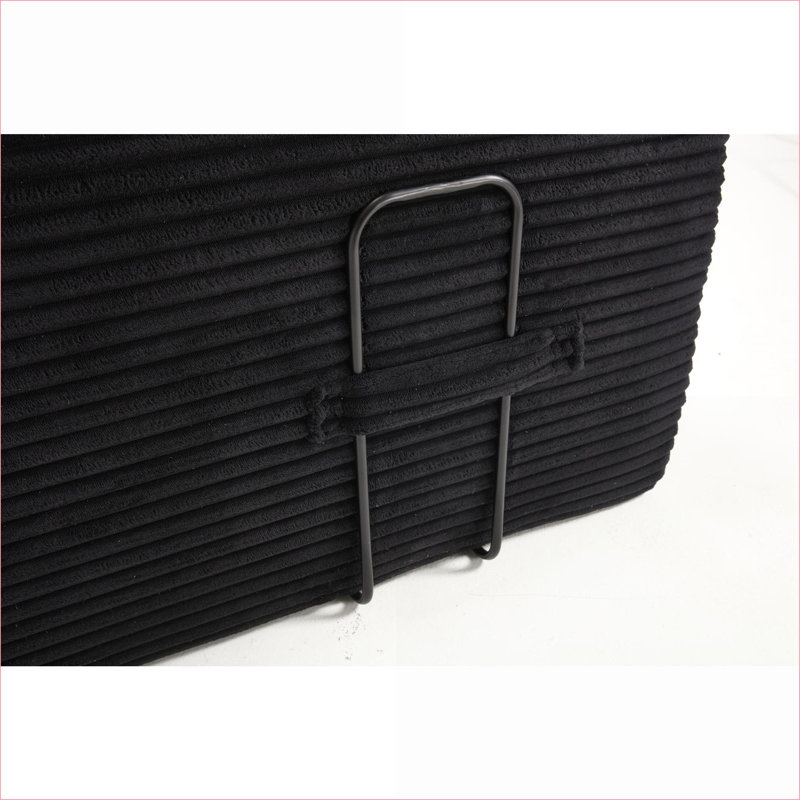 Canapé convertible en L, en mousse à mémoire de forme, sans assemblage, compact pour les petits espaces Noir | Tissu