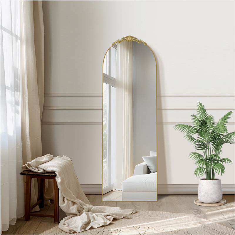 Miroir de plancher Arch, 65 po x 24 po, Doré