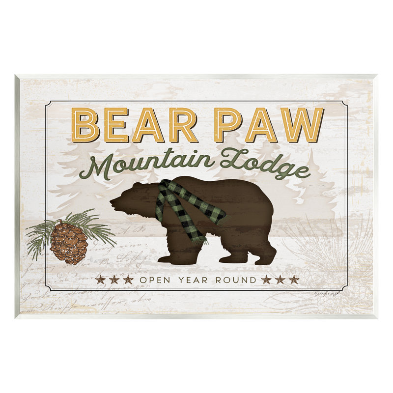 «Bear Paw Mountain Lodge Cabin Floater», art mural par Jennifer Pugh, H 10 po x l 15 po x P 0,5 po, Bois