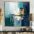 Toile avec cadre flottant or