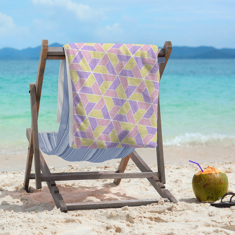 Katelyn Elizabeth Beach Towel, Yellow/Purple/Pink