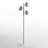 Crevan 62" Modern 3-Light Tree Metal Floor Lamp with Marble Base-1441855060