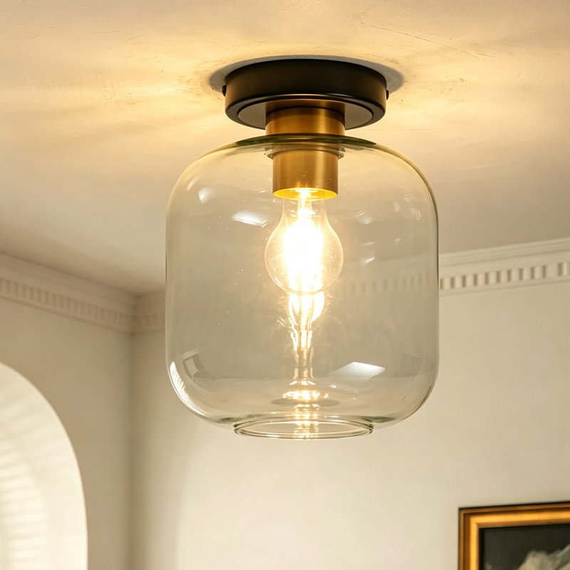 1 - Light Glass Flush Mount Ceiling Light