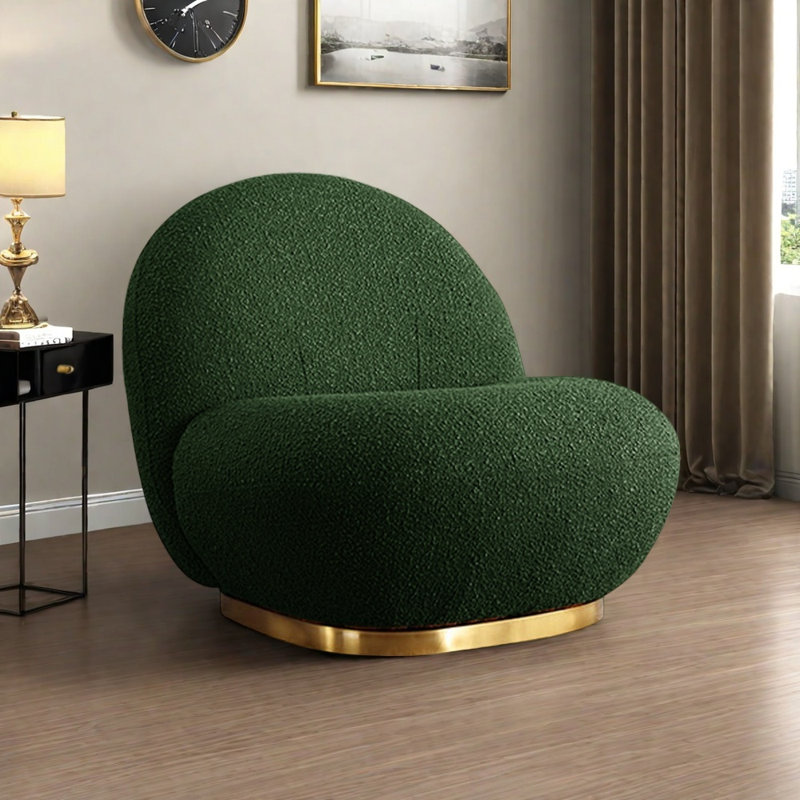 Chaise rotative Teddy, Vert foncé