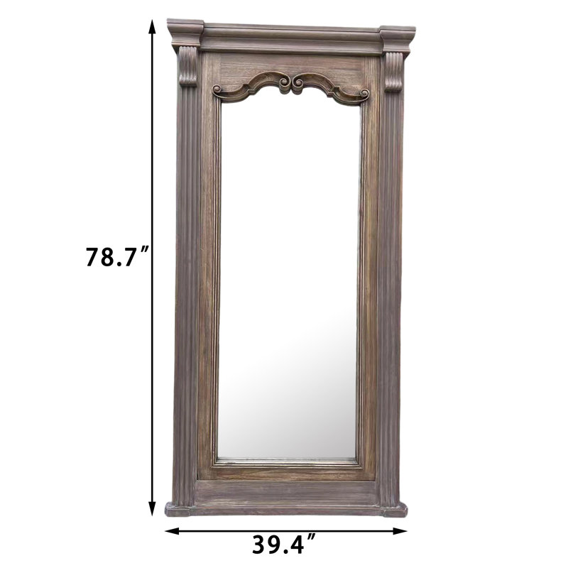 Adan 78.7" Wooden Right-Angle Rectangular Full Length Mirror