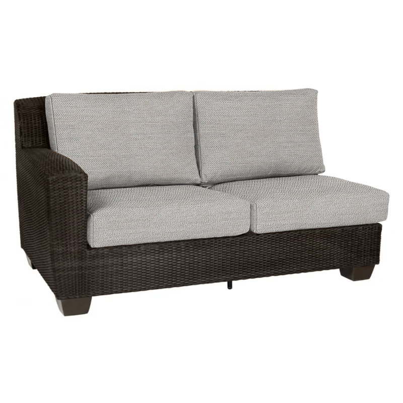 Saddleback 63'' Wide Premium All-Weather Wicker Loveseat with Cushions, Coffee, Chartres Malt Sunbrella®