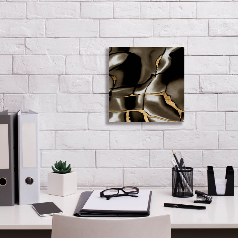  «Golden Shimmer 3» par Alonzo Saunders, art mural sur toile, 12 po x 12 po