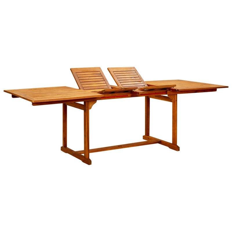 Thorsby Rectangular Acacia Extendable Outdoor Dining Table With Umbrella Hole , 150cm cm W 100cm cm D