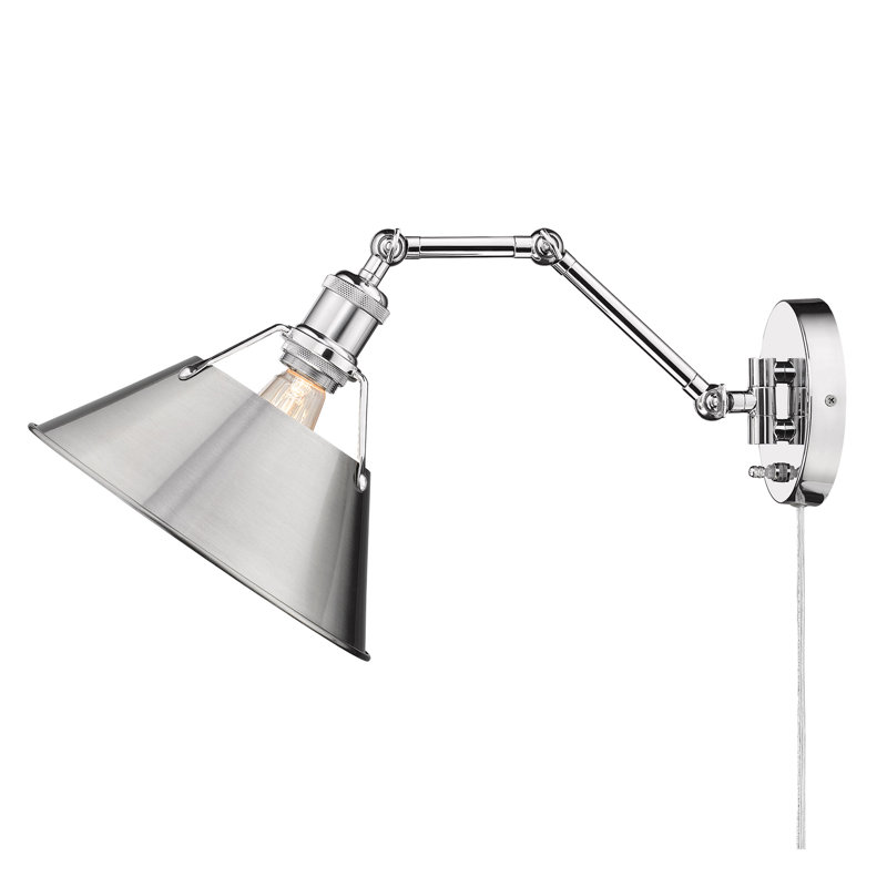 Weatherford Steel Swing Arm Sconce, Pewter, Chrome