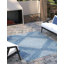 Tapis géométrique bleu en polypropylène tissé à la machine Wallington-2103606211