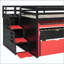Lit mezzanine avec bureau coulissant et lit gigogne, lit superposé multifonctionnel avec 2 tiroirs de rangement et marches de rangement, jeu de lit et station de travail peu encombrants-131125031-131125033