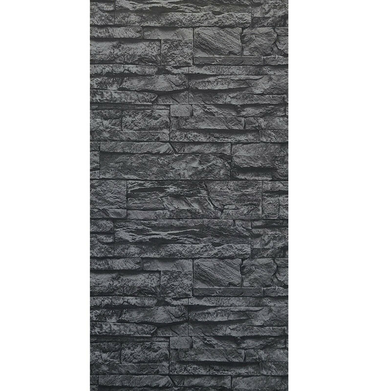 Papier peint gris anthracite noir moderne Roll Faux Stone 3D
