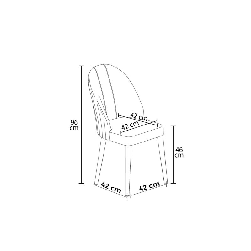 Ensemble de chaises modernes (6 pièces) avec structure en métal, cappuccino et or | Tissu Babyface, dimensions: 17,7 po x 35,8 po x 16,5 po | Confortable dossier 22 en mousse et siège en mousse 28 po | Élégant et glamour pour la salle à manger ou le salon