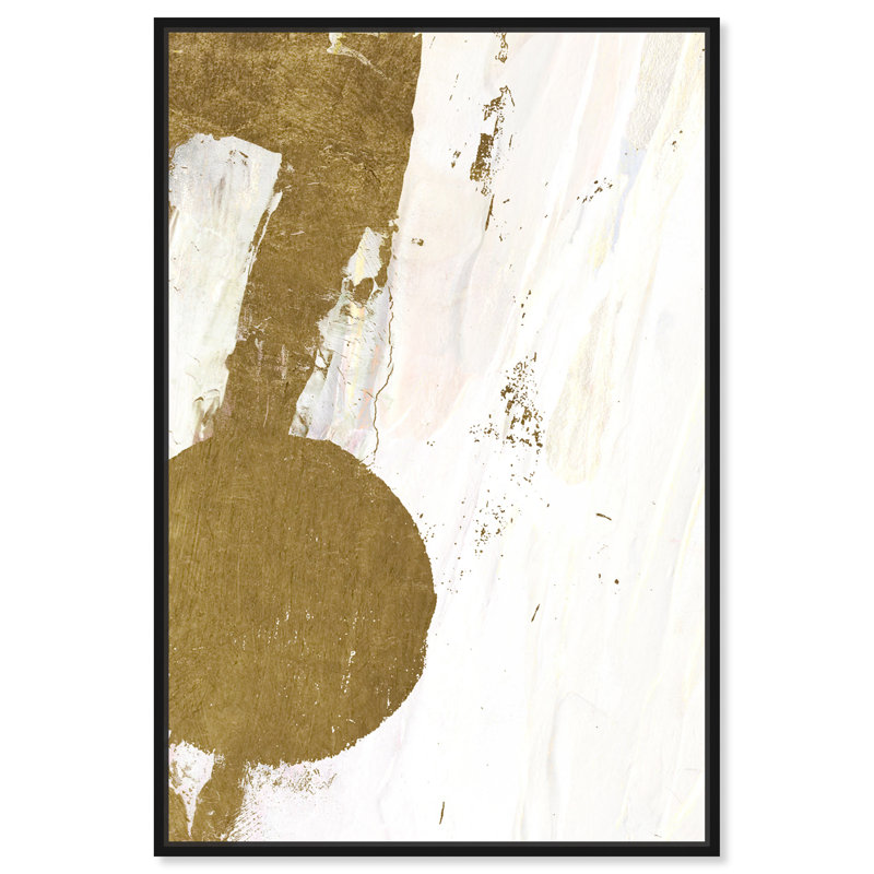 Terre de bouleau abstrait I - Peinture, Toile encadrée noire, H 15 po x l 10 po