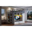 Lit mezzanine double avec tiroirs, tablettes et lumière - blanc-121066967
