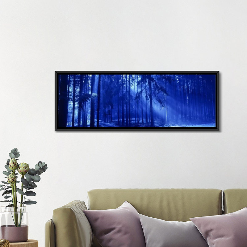 « panoramique trees titisee germany », reproduction de photo sur toile tendue, H 12 po x l 36 po x P 1,5 po