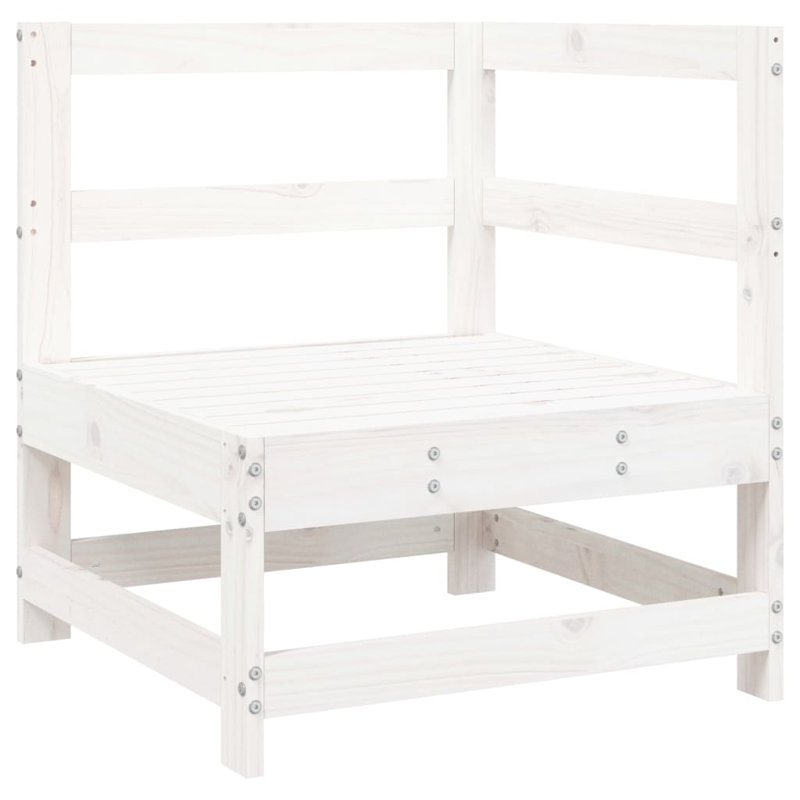  Canapé d'angle de jardin en bois de pin massif blanc, contreplaqué modulaire moyen