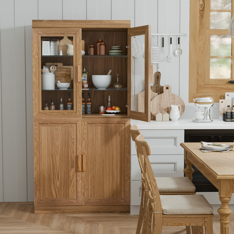 Garde-manger 62 "avec tablettes réglables Hokona, Bois naturel