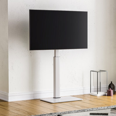 FITUEYES TV Foor Stand Base With Swivel Mount Height Adjustable For 32 To 60 Inch TV, White