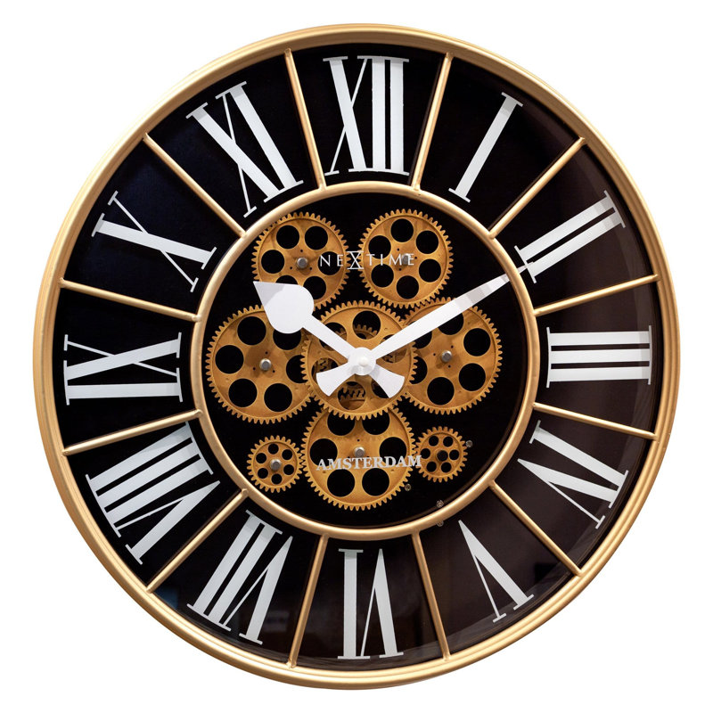 Horloge murale 20 pouces, Or noir / blanc