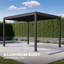 111S Aluminum Louvred Pergola, Adjustable Roof, 10' W x 10' D, Charcoal-55774396-114728887