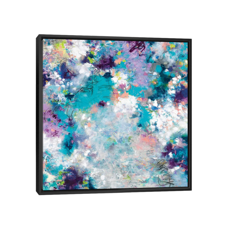 « promesse », impression sur toile, H 18 po x l 18 po x P 1,5 po, Toile encadrée noire, Pas de tapis