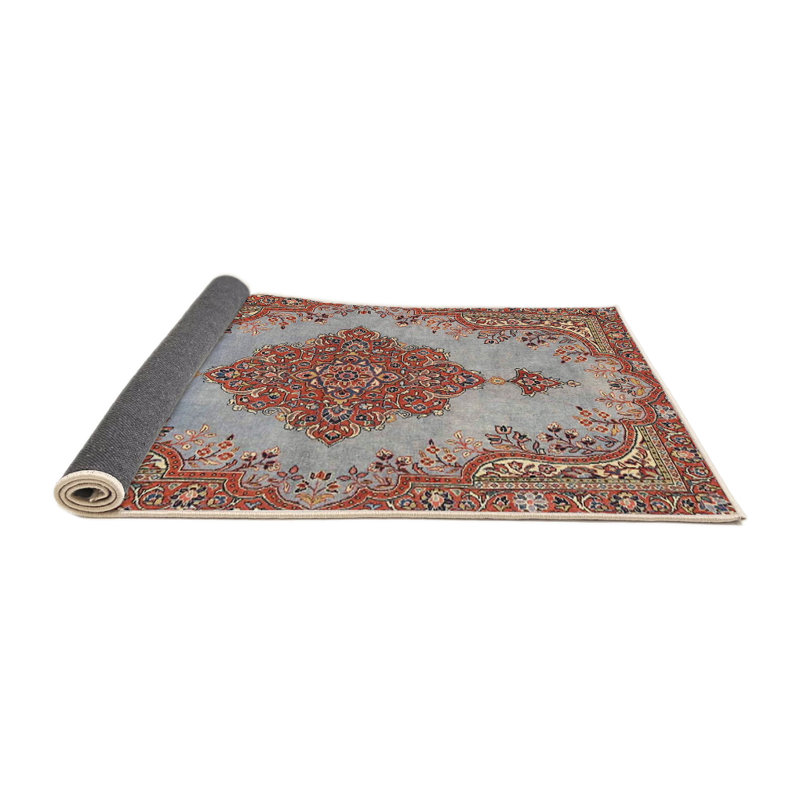 Tapis traditionnel mehroon/noir/crème, Rond 5 pi