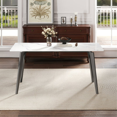 Table de salle à manger 62,99 po Modern White Stone