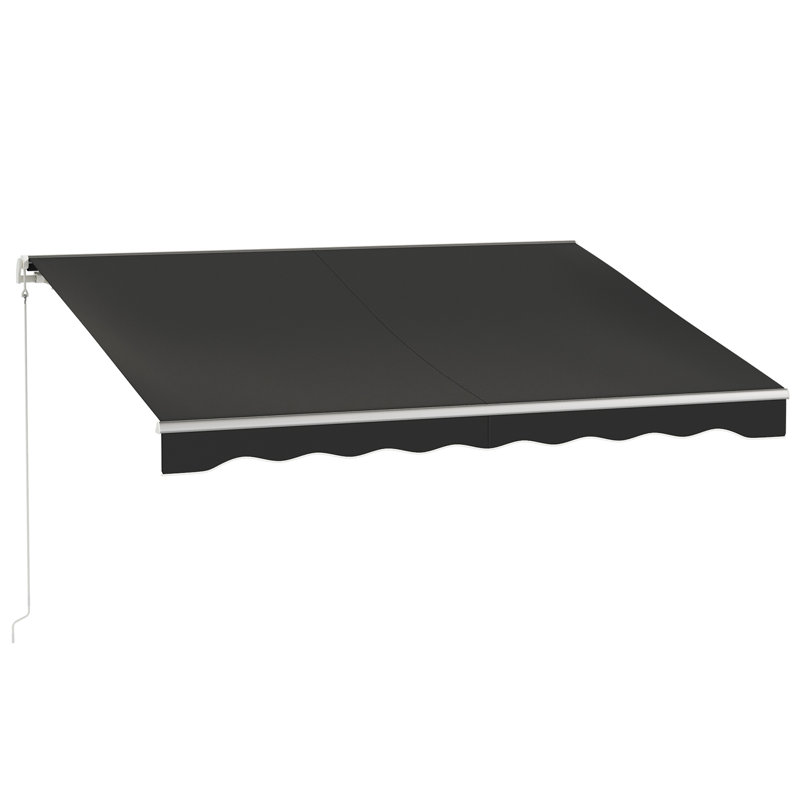 Auvent électrique, auvent rétractable avec télécommande et manivelle manuelle, Noir, noir, noir, noir, 10 pi x 8 pi