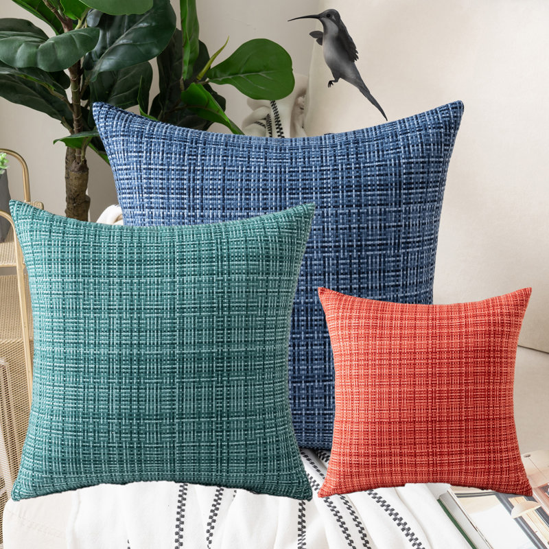 Waterproof Outdoor Pillow Covers Outdoor Reversible Pillow Cover, Dark Gray, 20" x 20"