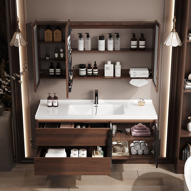 Light luxury retro style simple bathroom cabinet