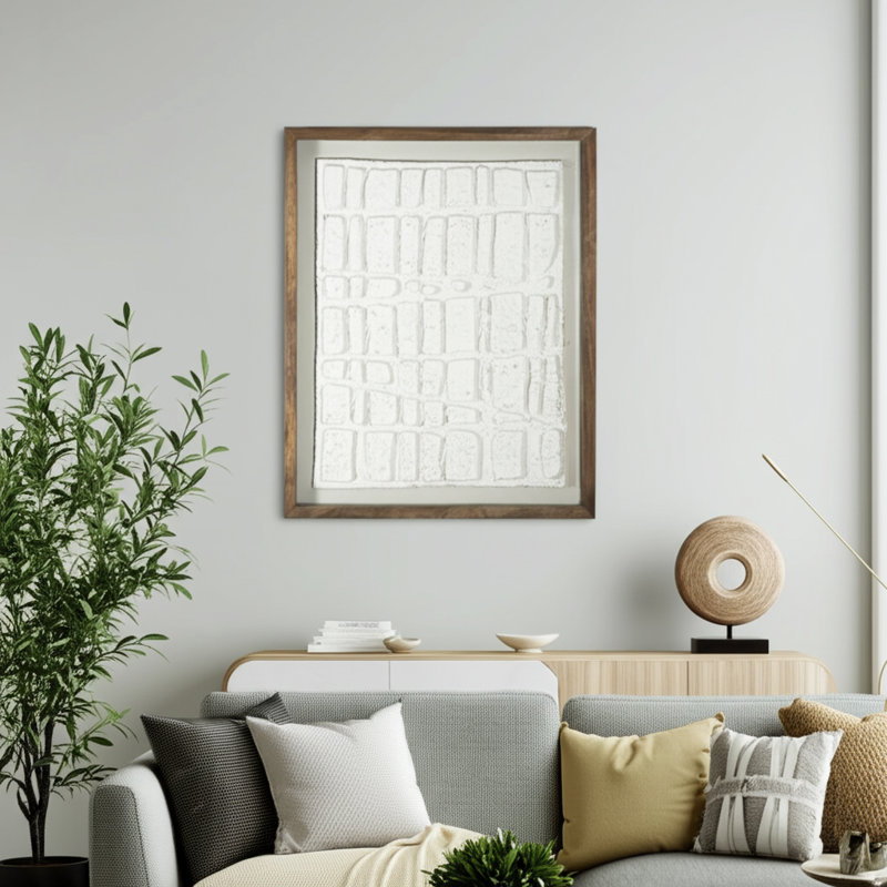 Aelani Casual Home Framed Art Featuring Wood Frame With Glass Cover And Backing - Decorative Wall Framed Artwork Embracing Relaxed Style And Durable Materials For Contemporary Interiors