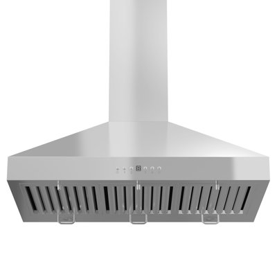 ZLINE Convertible Vent Convertible Vent Wall Mount Range Hood in Stainless Steel with Crown Molding 