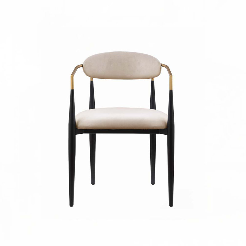 Ensemble de chaises de salle à manger rembourrées en tissu avec accoudoirs, 4 pieds, Gris