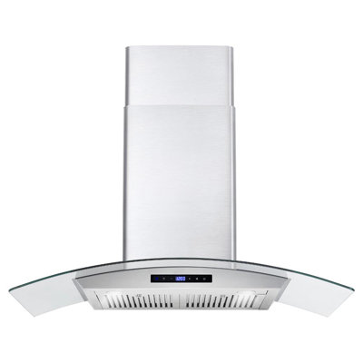 Cosmo 36 in. Vista Collection Ducted Wall Mount Range Hood, Touch Controls, LED Lights, Permanent Filters, Stainless Steel
