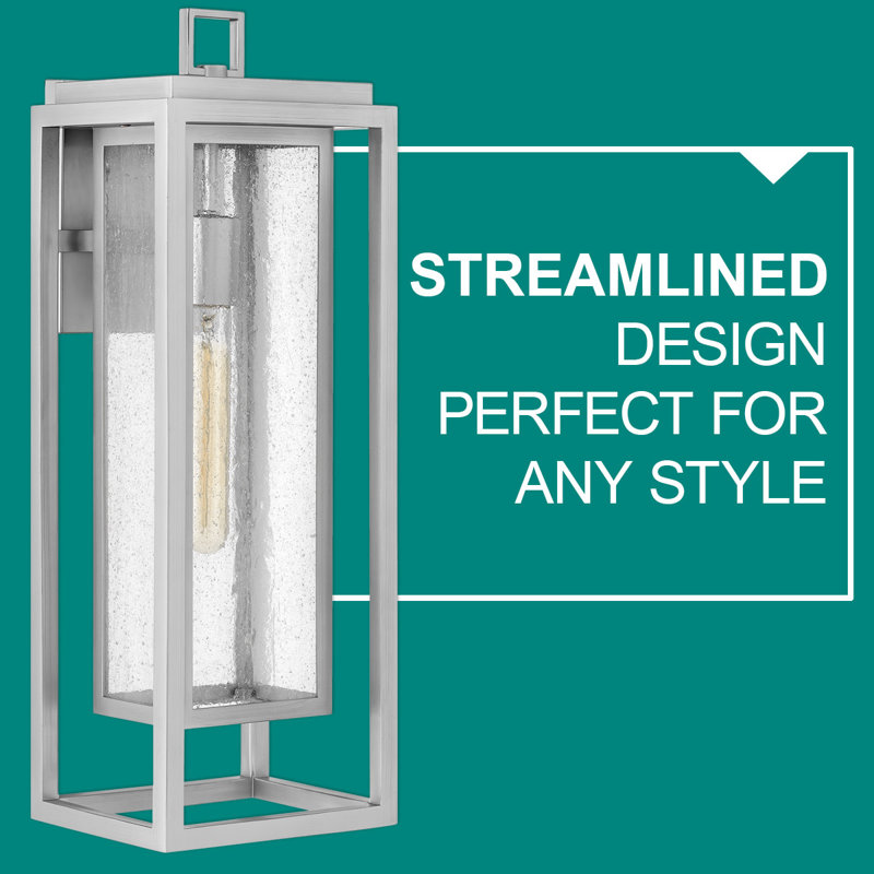 Medium Wall Mount Lantern, Satin Nickel, 20" H x 7" W x 6.75" D