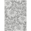Tapis intérieur lavable antidérapant à motif floral gris et ivoire 9 pi x 12 pi
