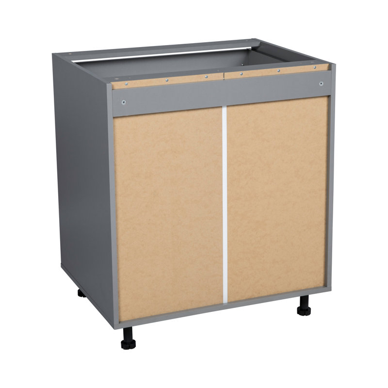 Open 34.5'' H Particleboard Standard Base Cabinet Ready-to-Assemble, Black Matte, 34.5" H x 24" W