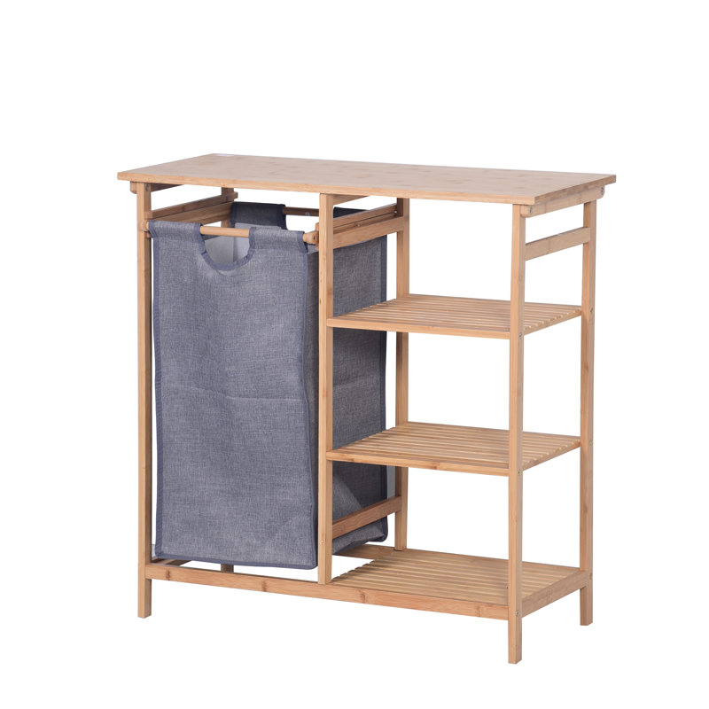 Happer Bamboo Cabinet Laundry Hamper with Handles