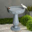 Bains d'oiseaux | Bain d'oiseaux moderne pour l'extérieur 21,2 "de hauteur pour patio | Gris ardoise | Ciment béton