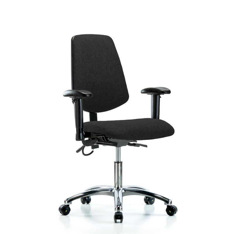 Chaise antistatique Arlene, Noir, Roulettes, Non inclus
