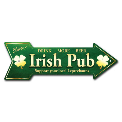 Rem amovible-999797_Irish pub flèche autocollant amovible amusant 30 po de large