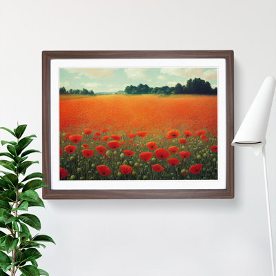 Unusual Poppy Field Flowers - Framed Print